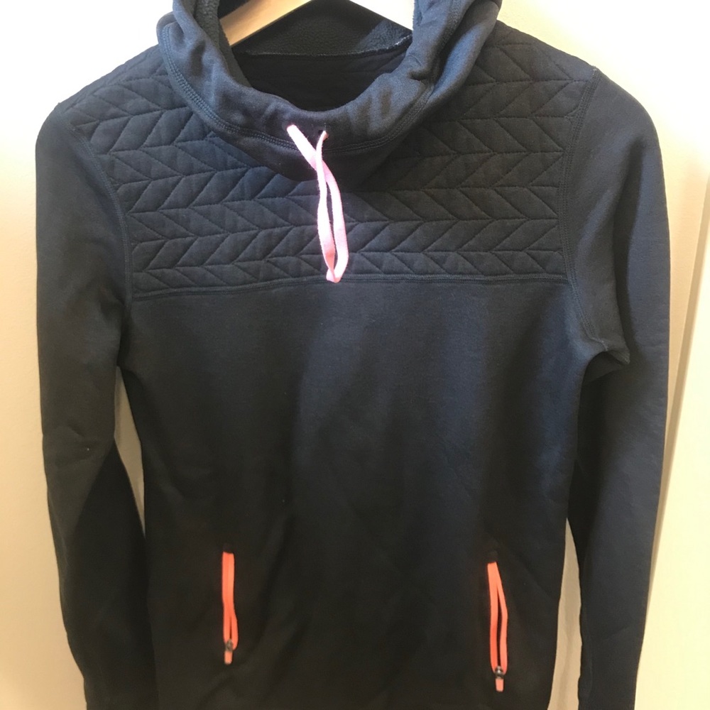 Sweaty Betty black hoody with coral trim XS